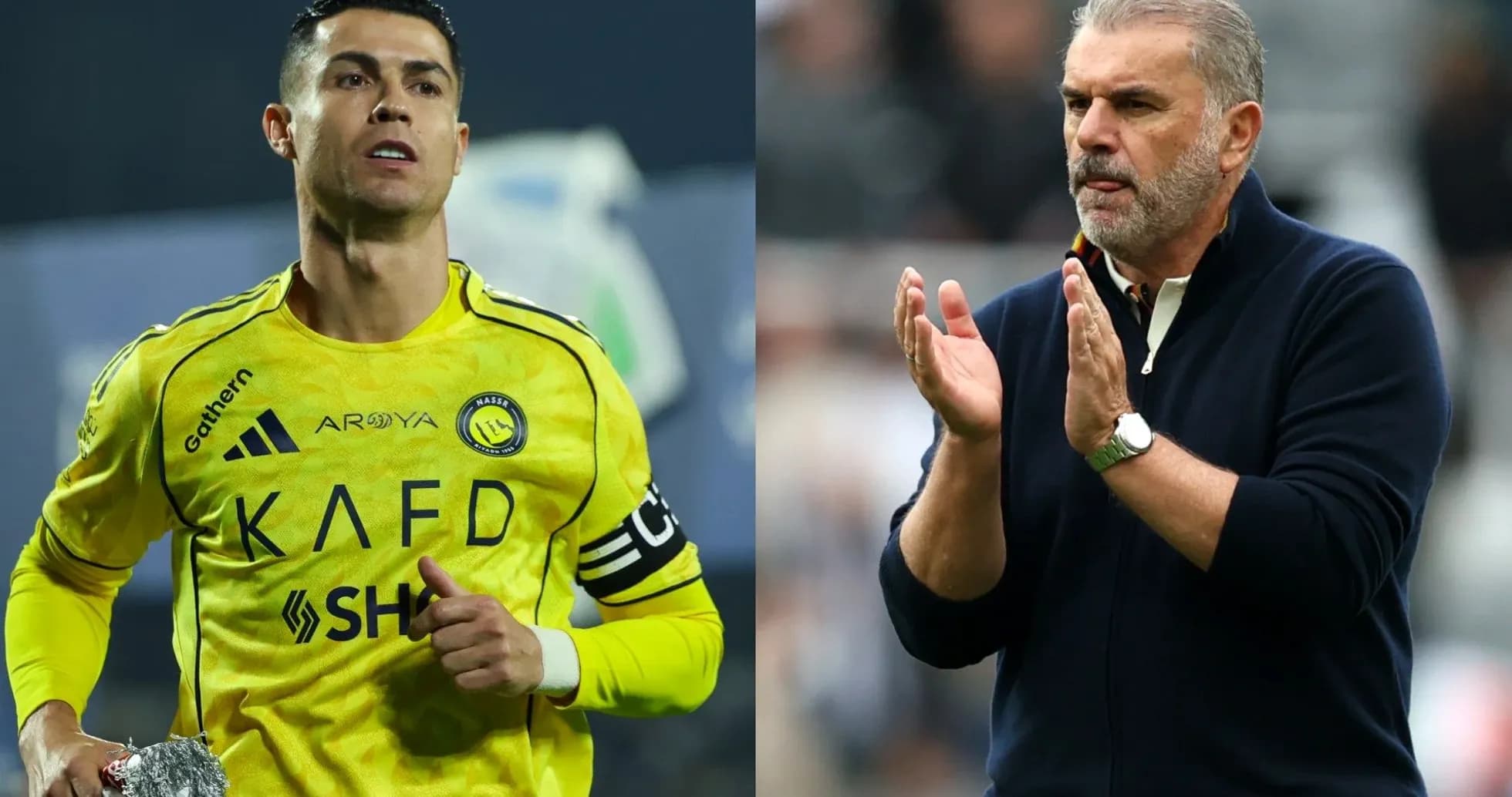 Cristiano Ronaldo and coach during match moment