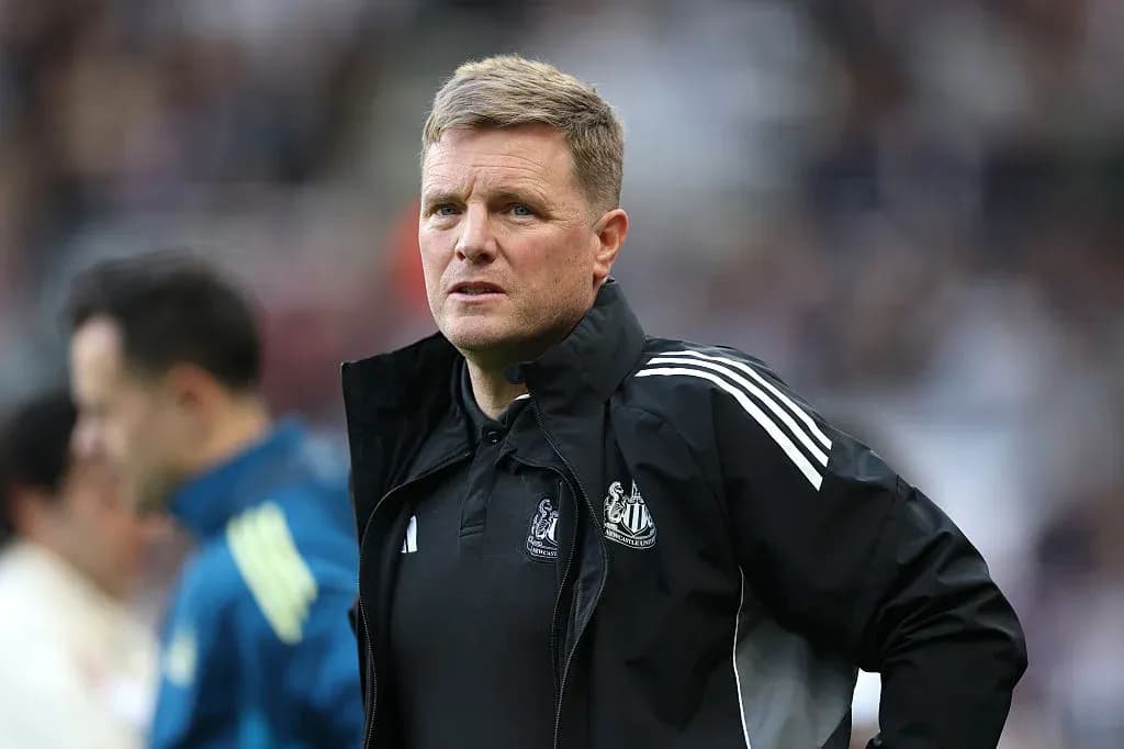 Newcastle United manager observing the match sidelines