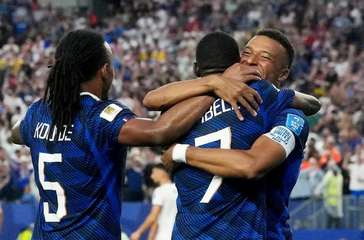 Players celebrating during France vs Sweden match