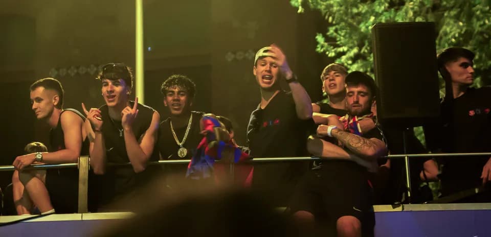 Group of young fans celebrating at event