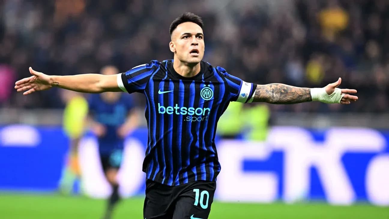 Lautaro Martinez celebrating a goal for Inter