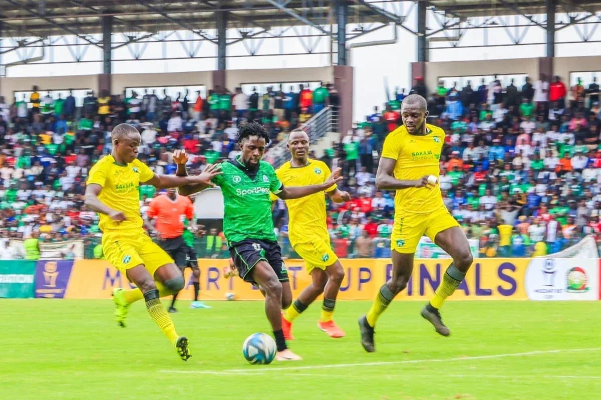 GOR Mahia player in action against Nairobi United