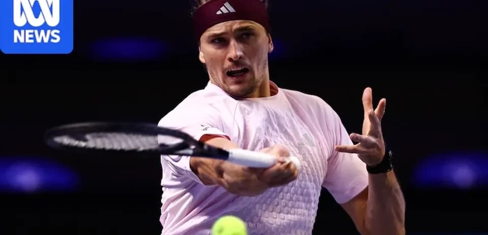 Tennis player hitting a forehand during match
