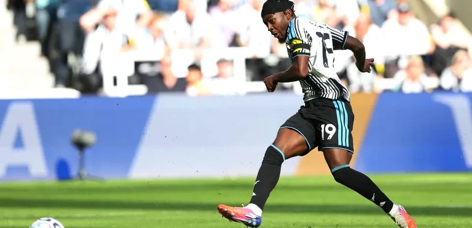 Player kicking ball during Newcastle match