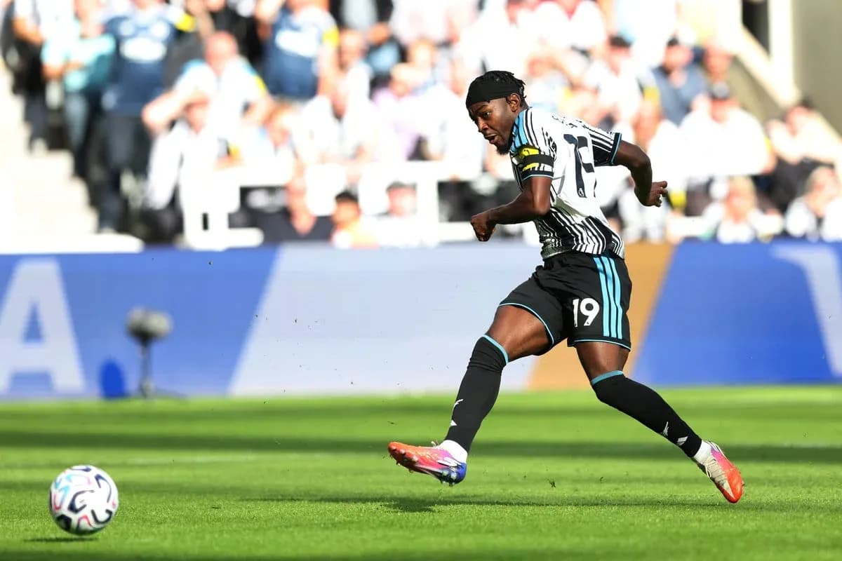 Player kicking ball during Newcastle match