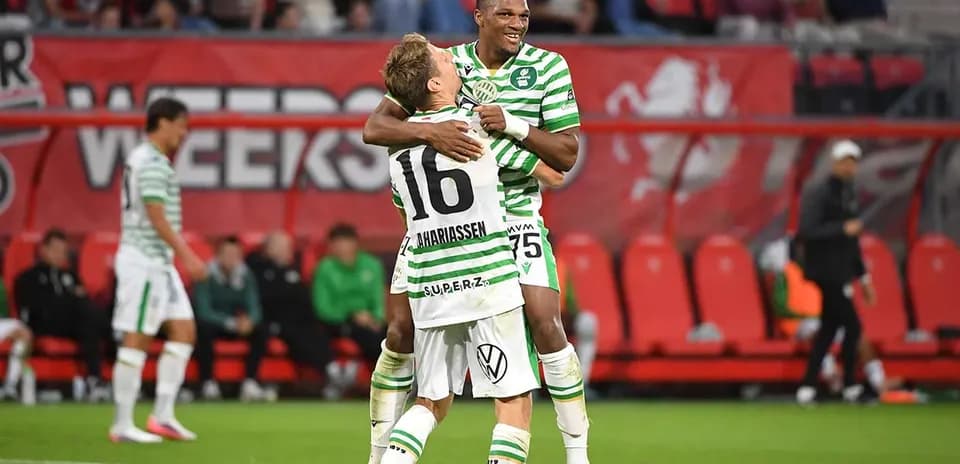 Celebration of Ferencvarosi TC players after a goal