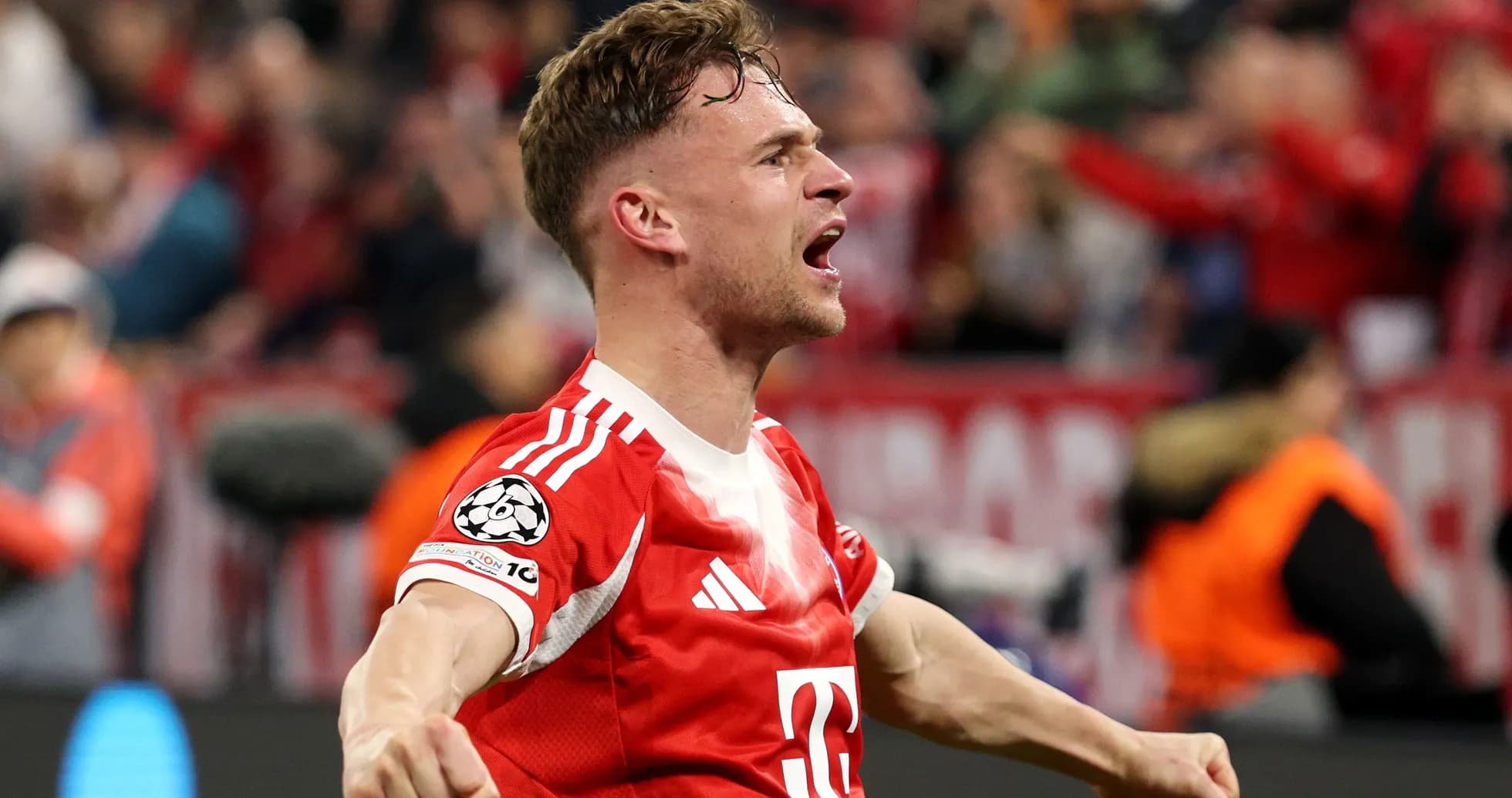 Player celebrating after scoring a goal in match