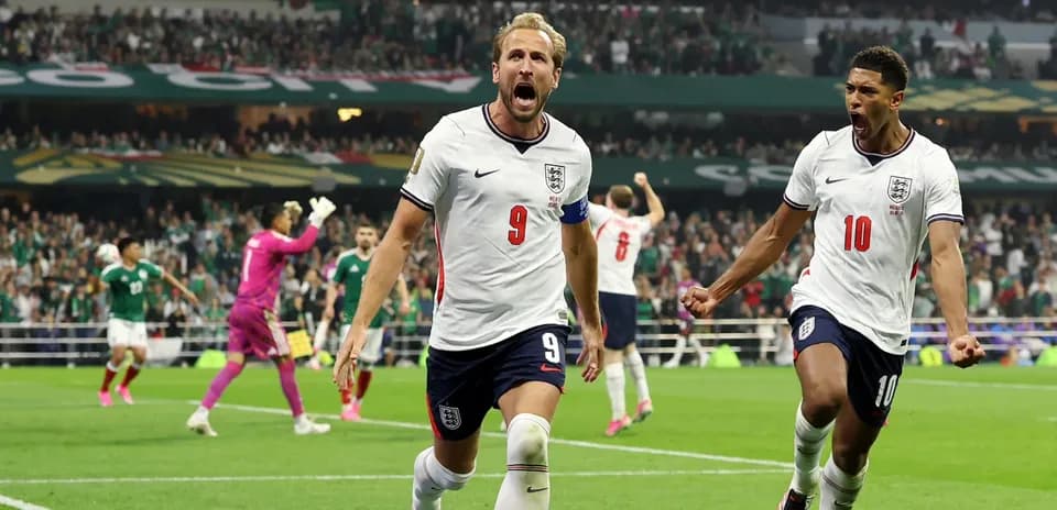 Harry Kane celebrating a goal against Mexico