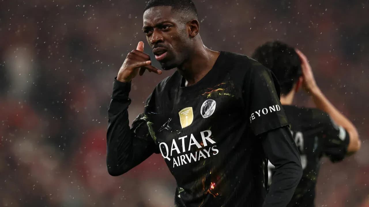 Player celebrating with hand gesture during match