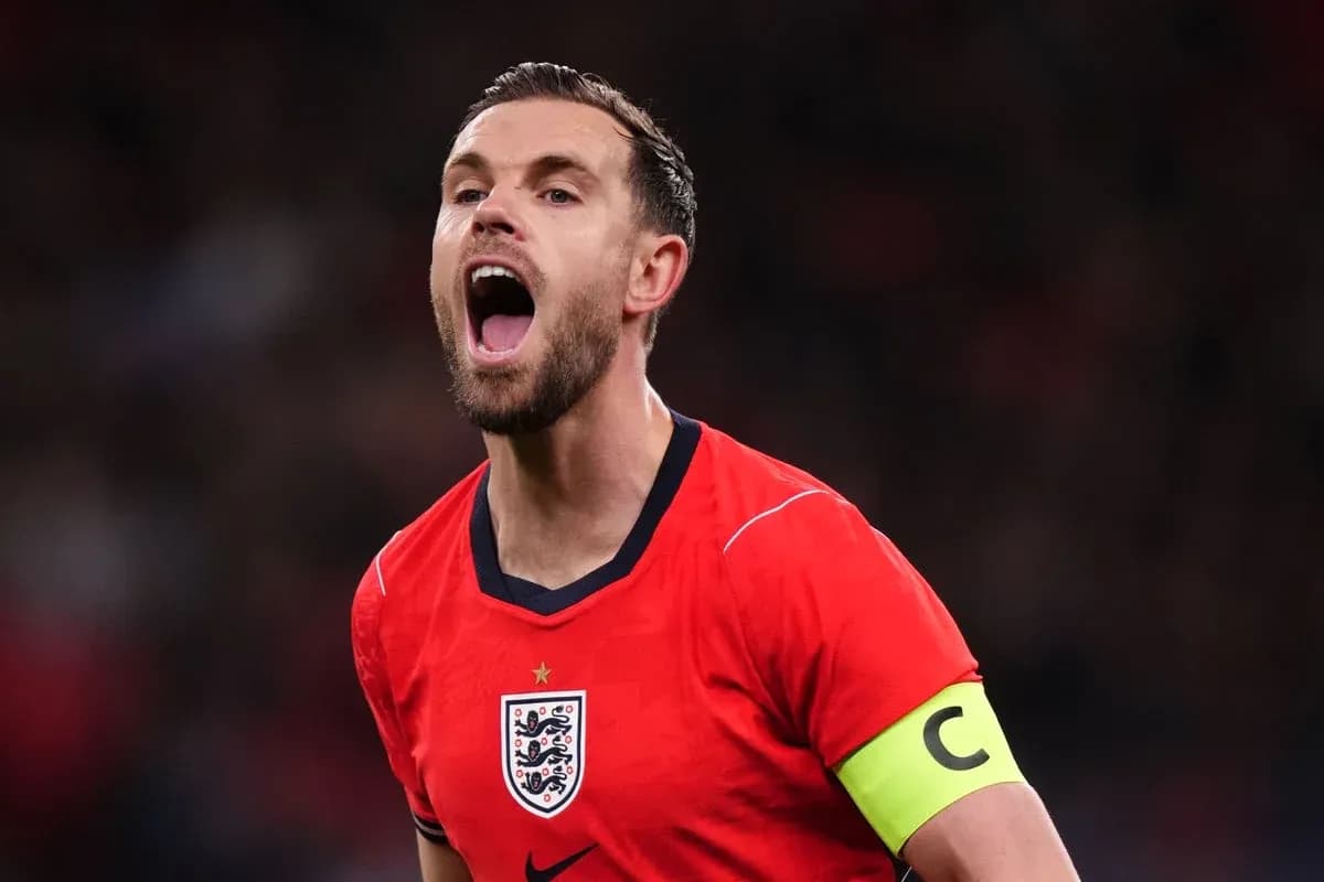 Player celebrating in England national team jersey