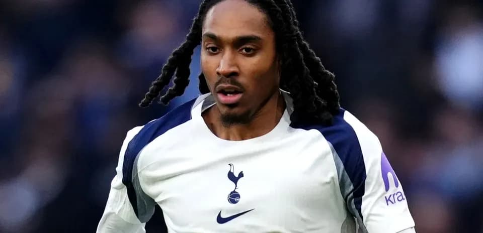 Player wearing Tottenham Hotspur kit during match