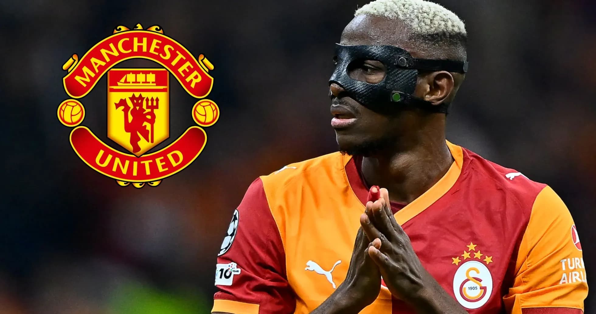 Player in mask wearing Galatasaray jersey