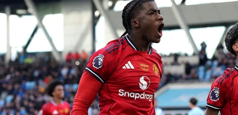 Manchester United player celebrating a goal passionately