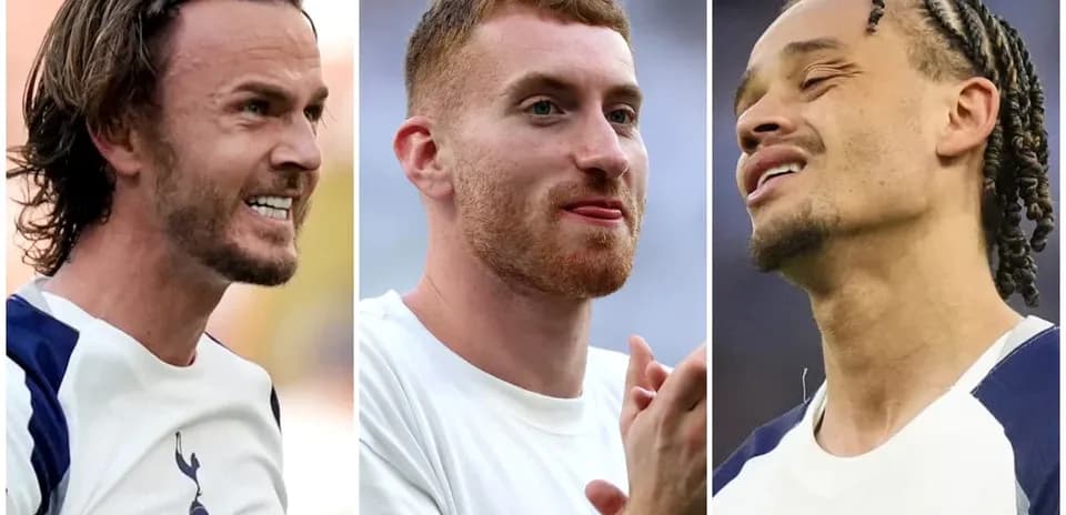 Three Tottenham players during a match warm-up