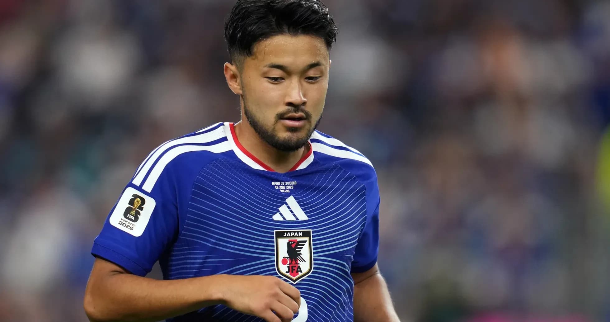 Player in Japan jersey during match action