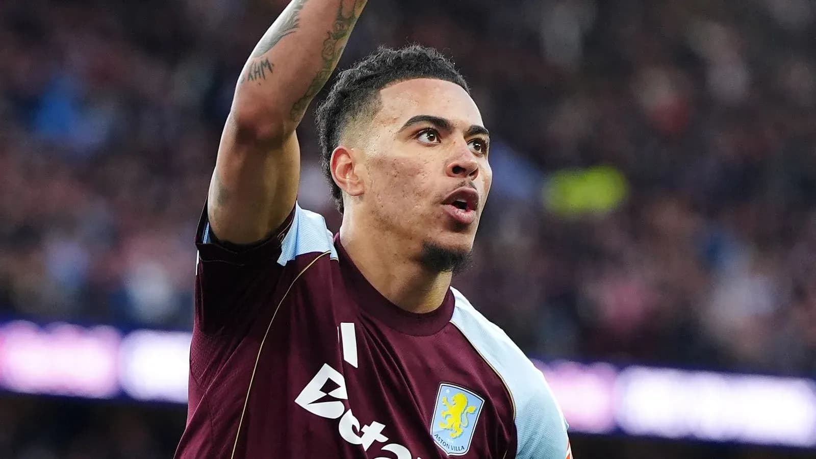 Aston Villa player celebrating during a match