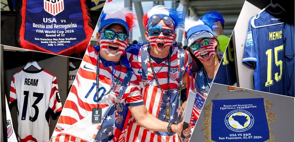 Fans celebrating USA vs Bosnia World Cup match