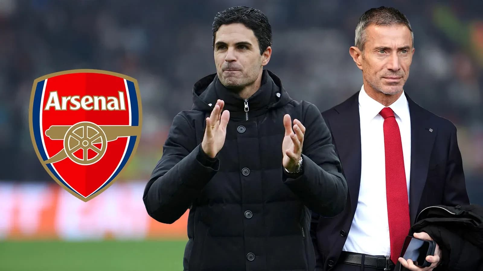 Arsenal manager and opponent coach during match