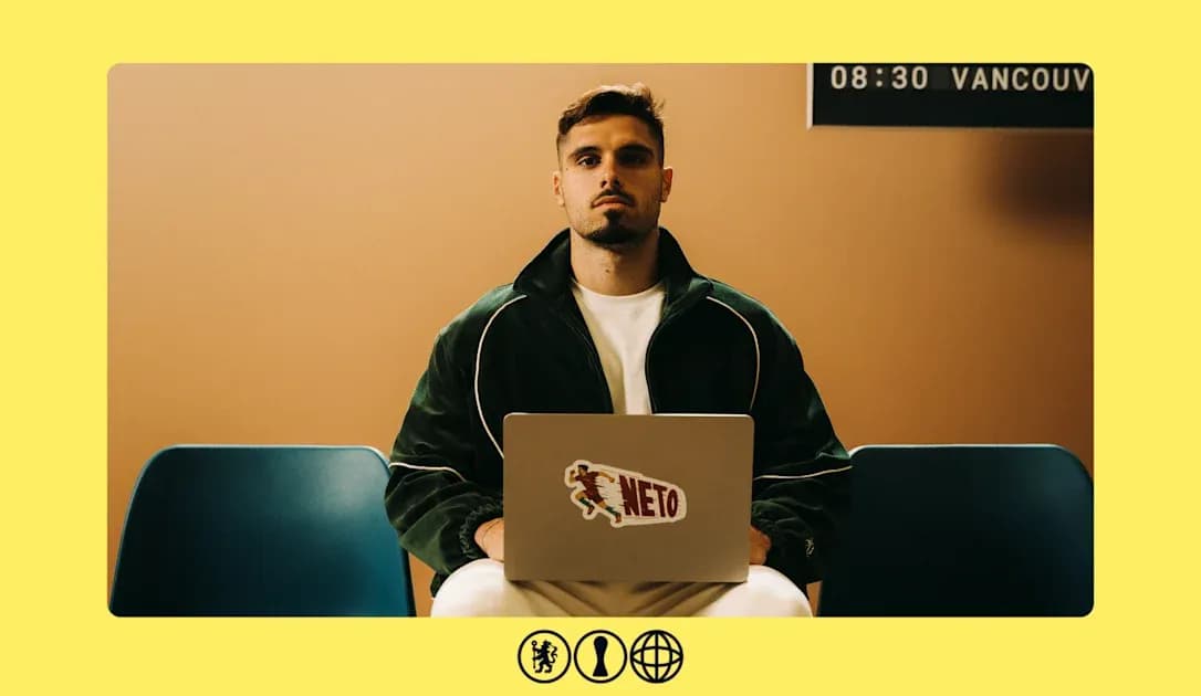 Man sitting with laptop, waiting in a room