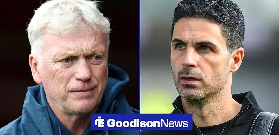 David Moyes and Mikel Arteta in side-by-side portraits
