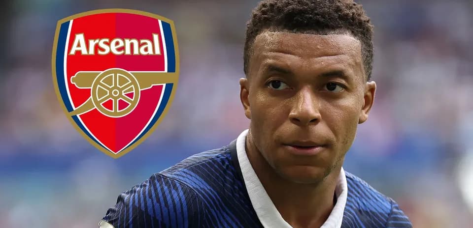 Player with Arsenal logo in background