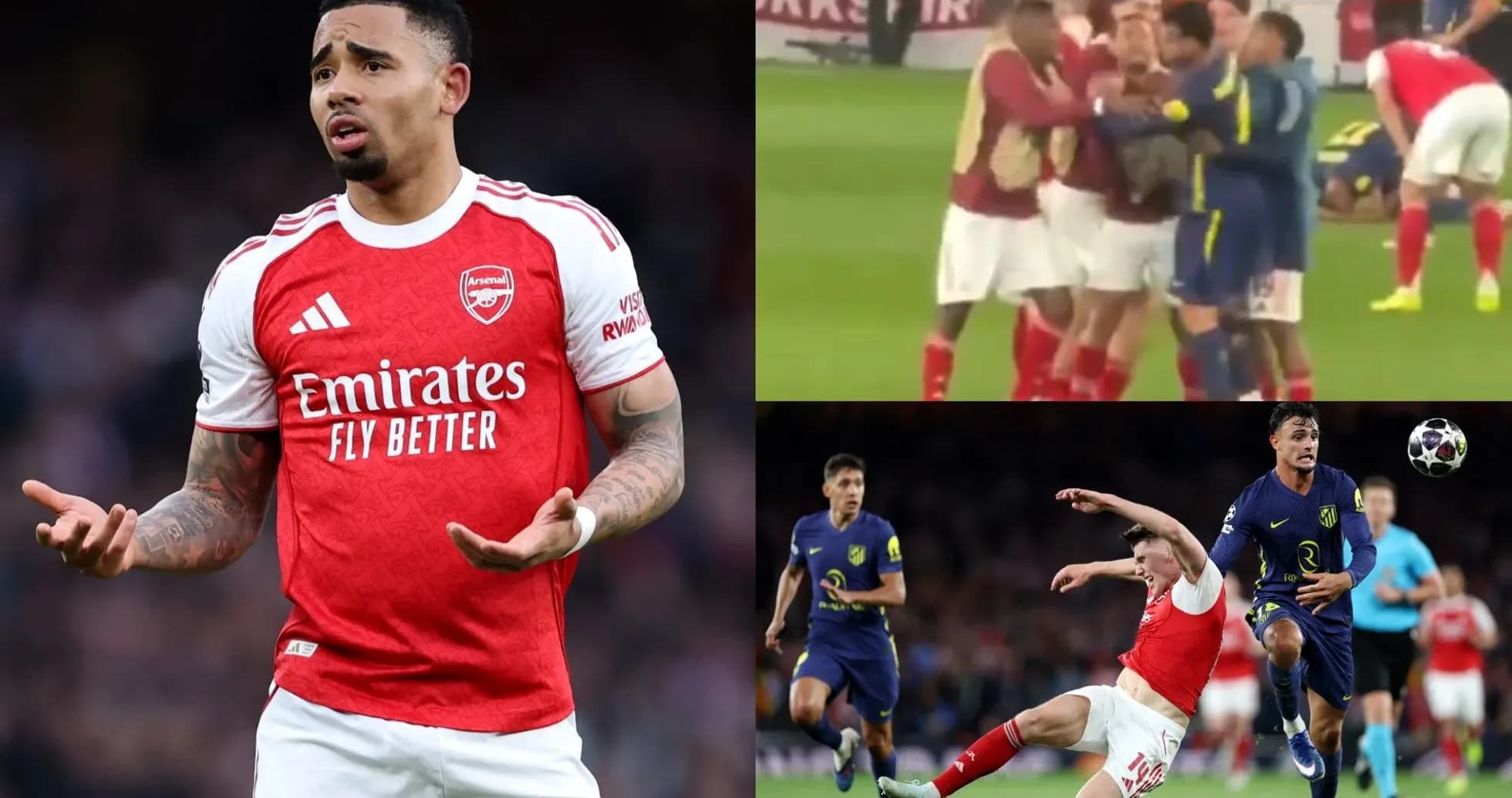 Arsenal player gesturing during match and various actions