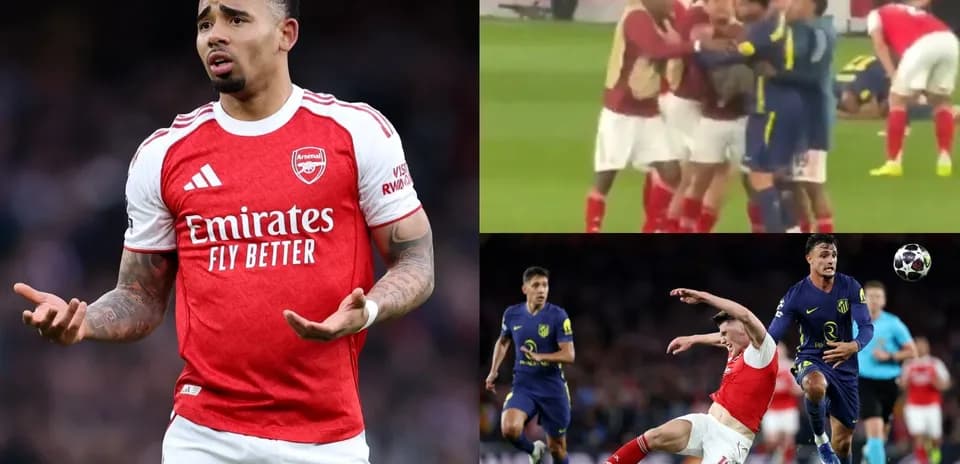 Arsenal player gesturing during match and various actions