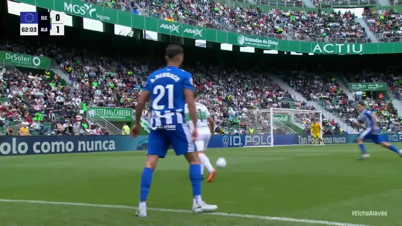 Player preparing for throw-in during Elche match