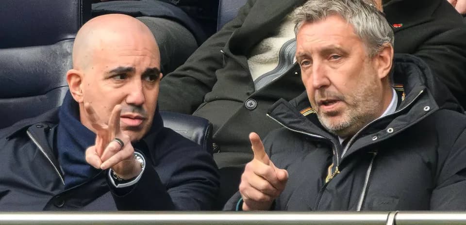 Two men discussing during a sports event