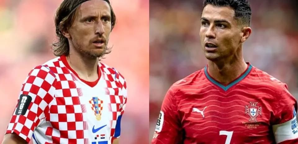 Luka Modric and Cristiano Ronaldo during match