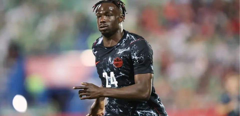 Player in Canada jersey during match action
