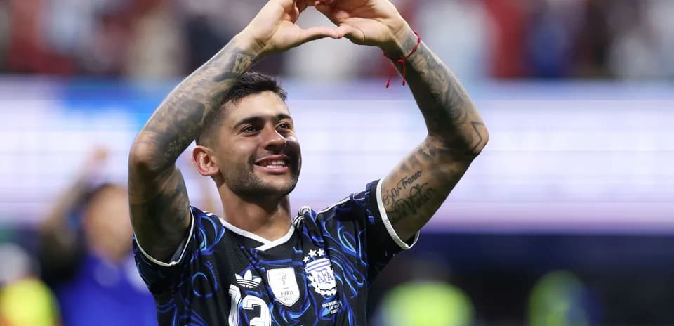 Player celebrating by making heart gesture
