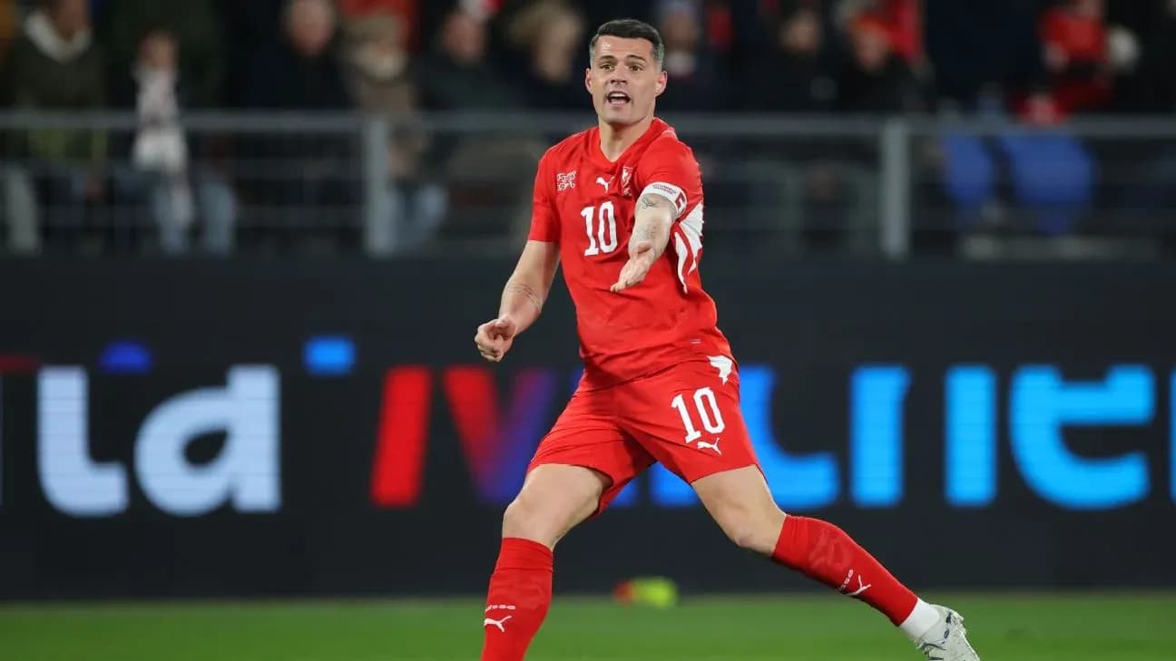 Granit Xhaka during Qatar vs Switzerland match
