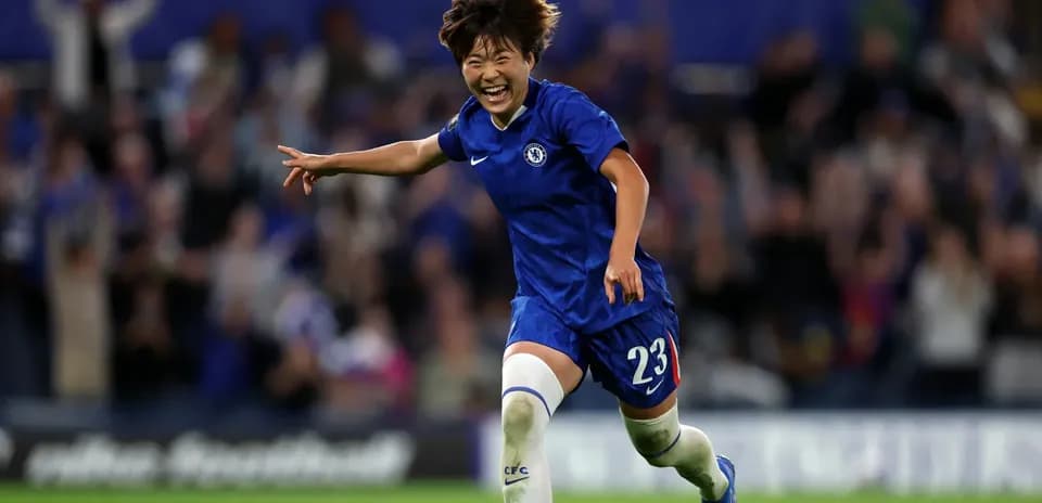 Chelsea player celebrating after scoring a goal