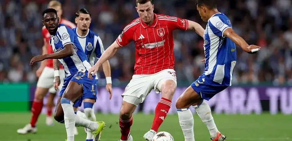 Players competing for the ball during a match