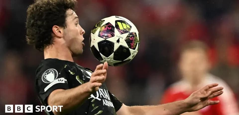 Player controlling the ball during a football match