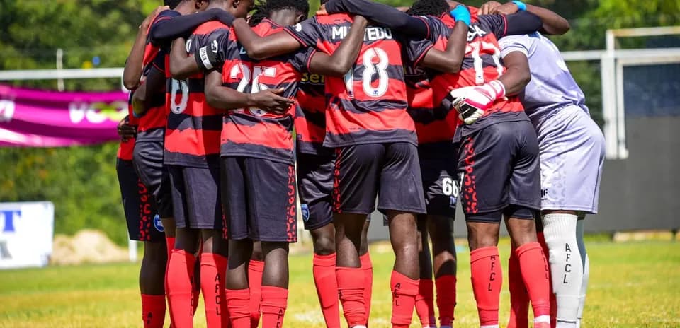 AFC Leopards players huddling before the match
