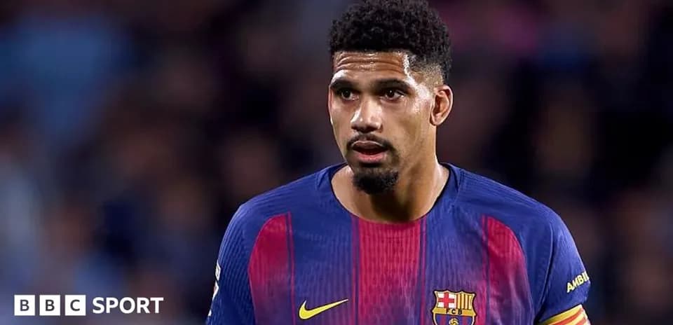 Barcelona player in match jersey on field
