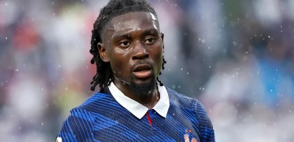 Player in blue France jersey during match