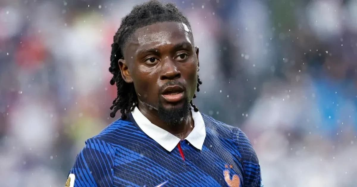 Player in blue France jersey during match