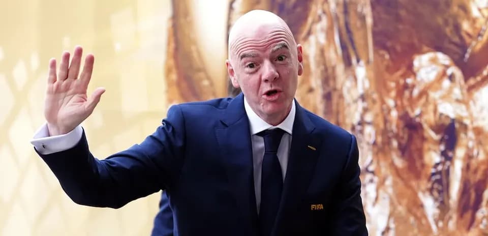 FIFA president speaking and gesturing at event