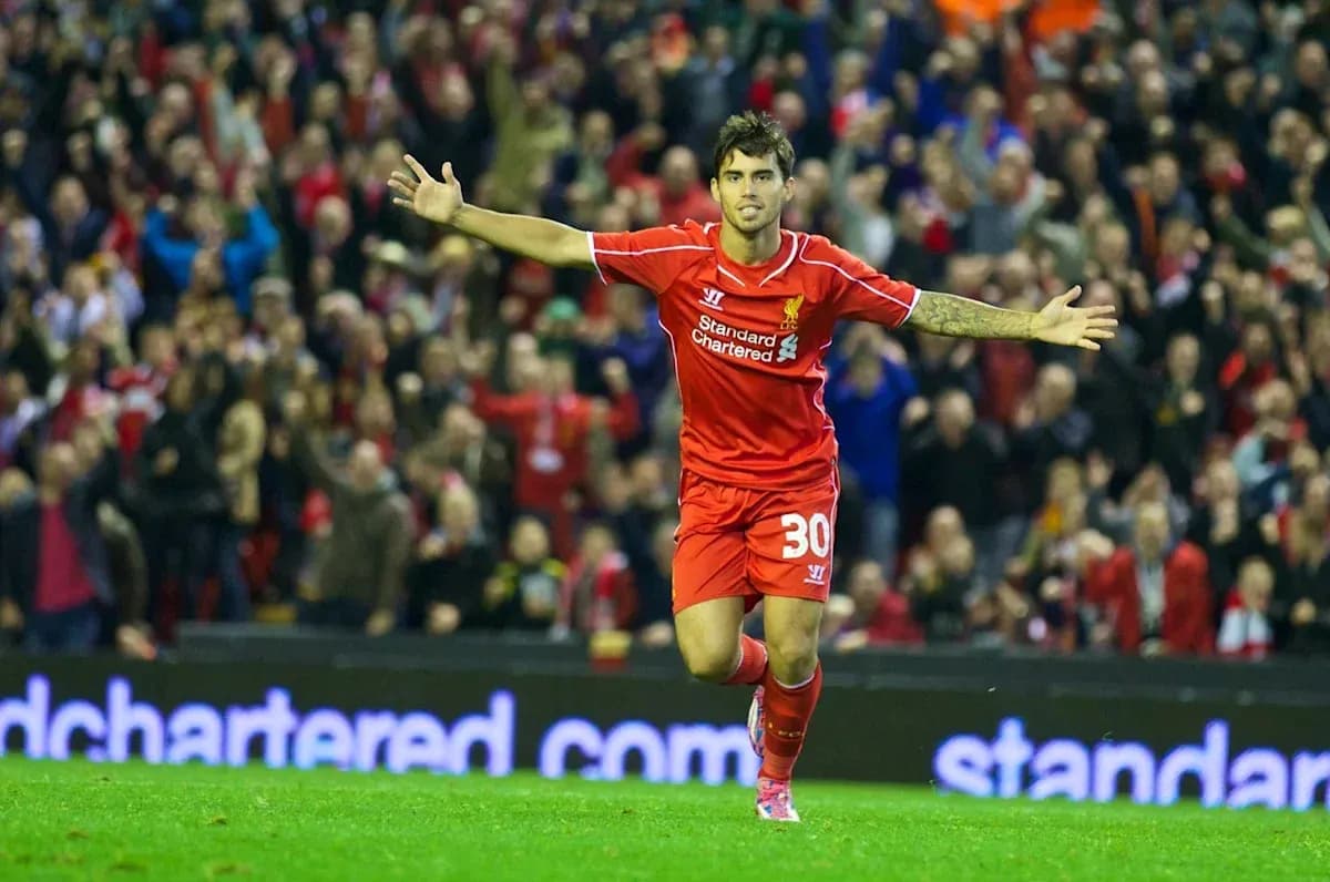 Liverpool player celebrating after scoring a goal