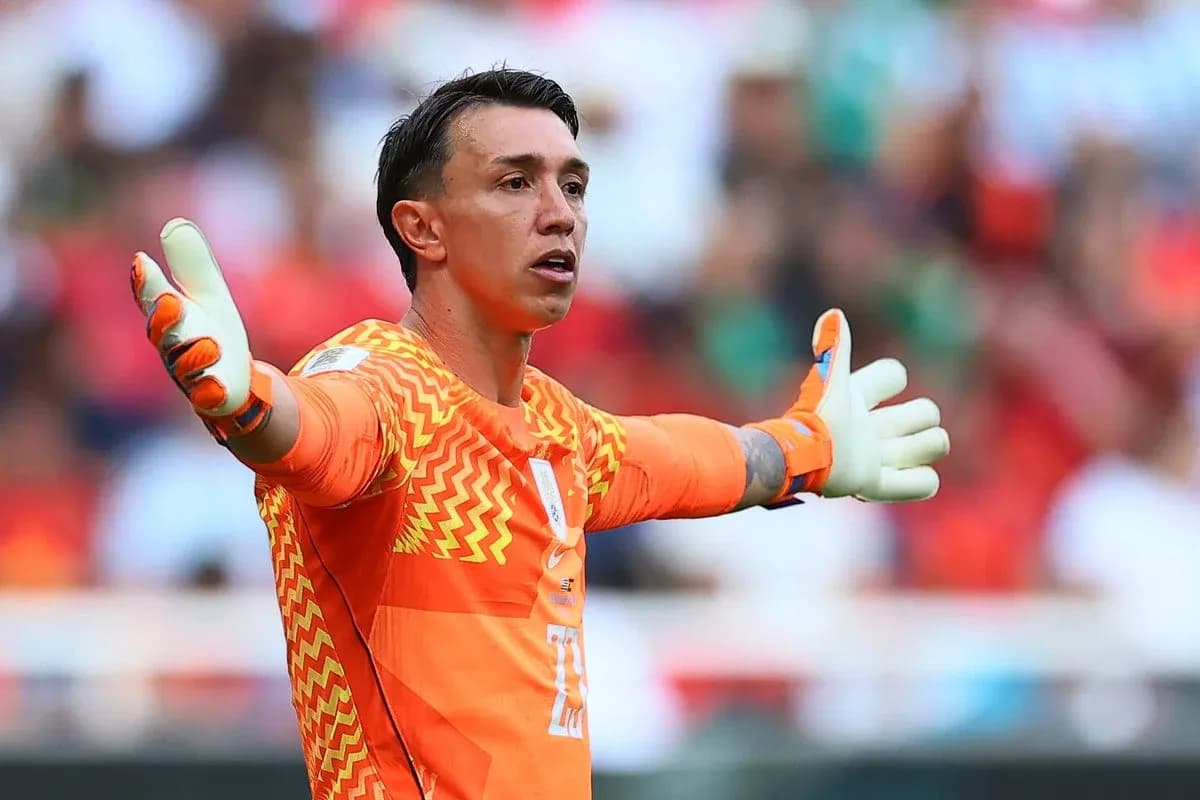 Goalkeeper gesturing during a soccer match