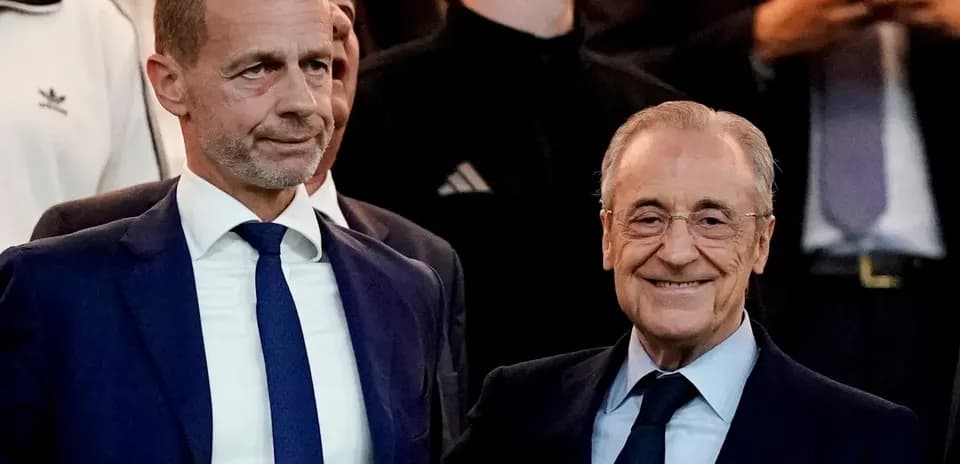 UEFA President and Real Madrid president together at event