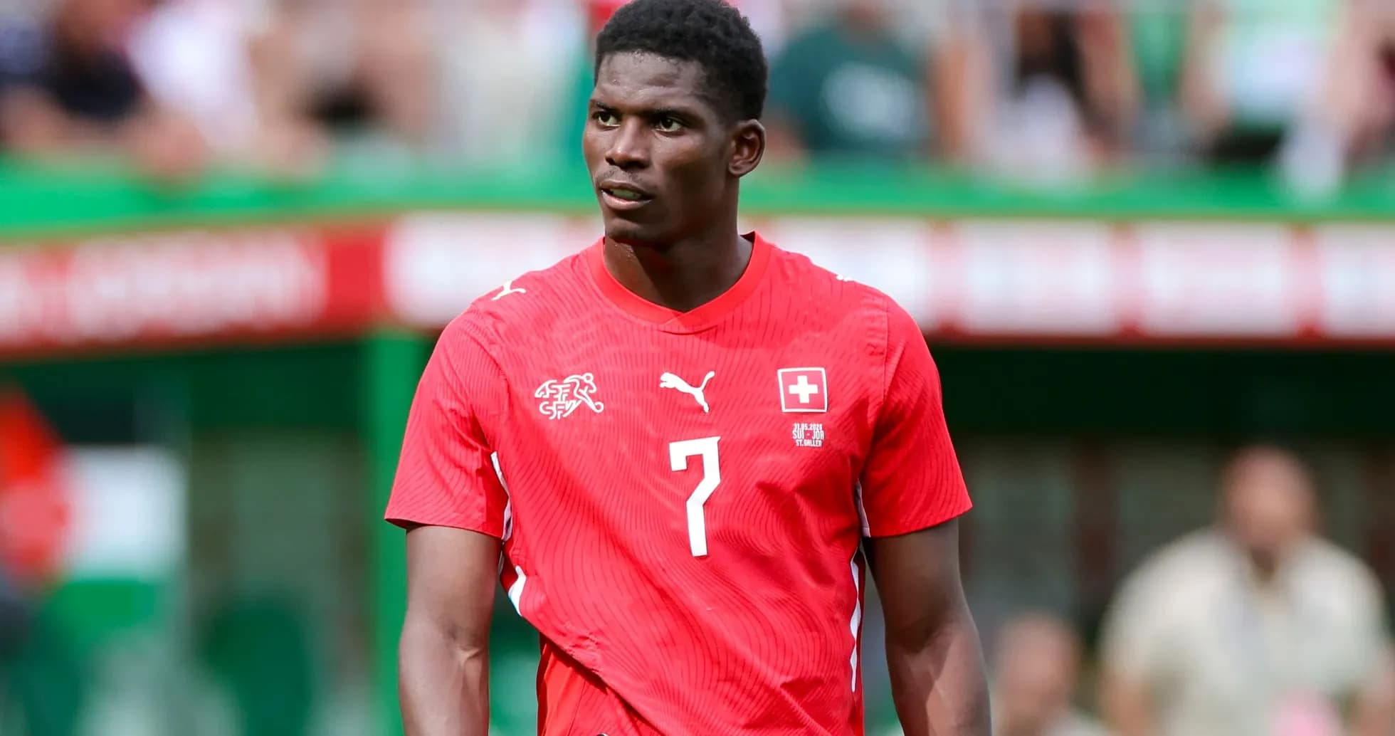 Player wearing Switzerland jersey during match