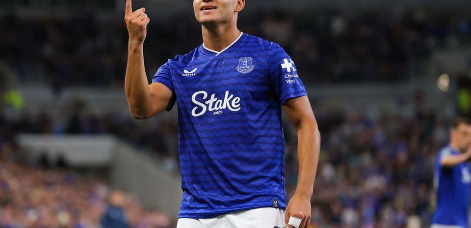 Everton player celebrating during a match
