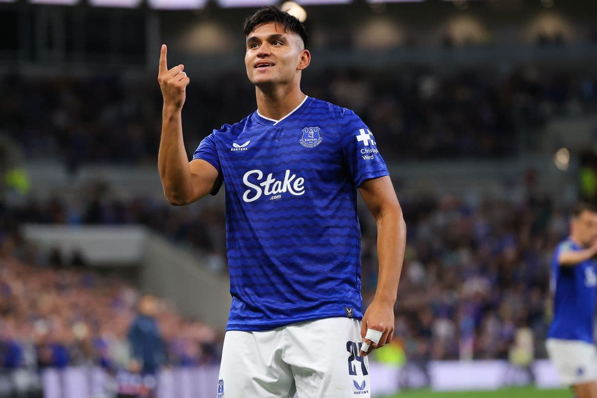 Everton player celebrating during a match