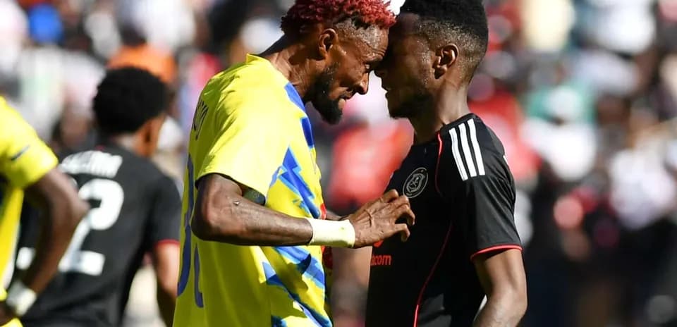 Players clashing during CAF Champions League match