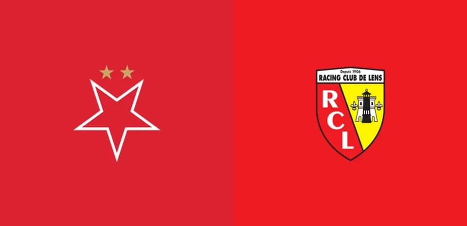Logos of Crvena Zvezda and Racing Club de Lens