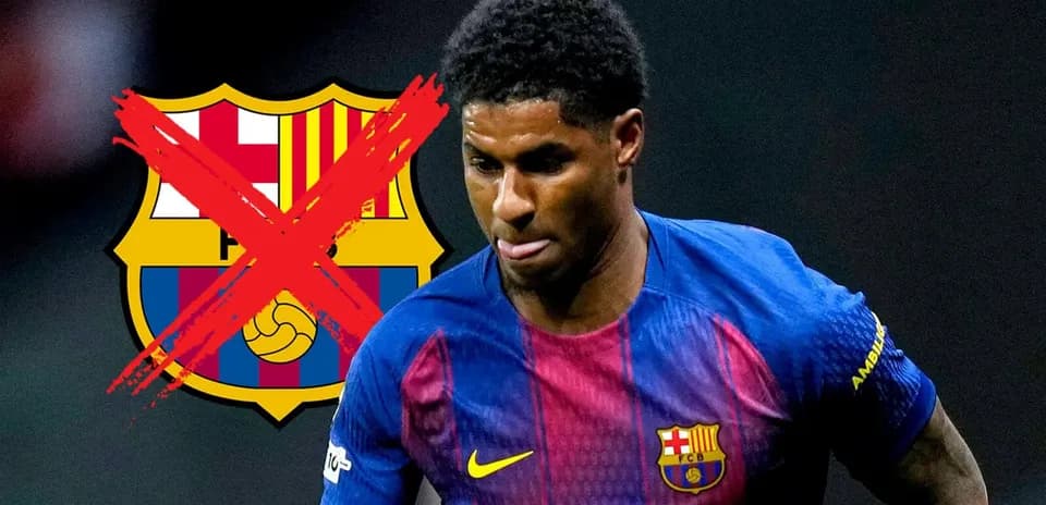 Player in Barcelona kit with logo crossed out